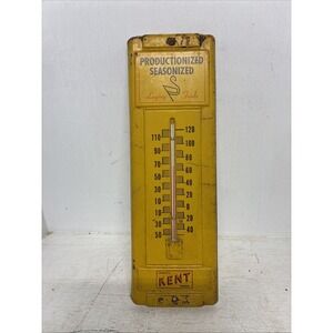 Quality Kent Feeds Poultry Laying Feeds Metal Thermometer Yellow Works VTG Ag